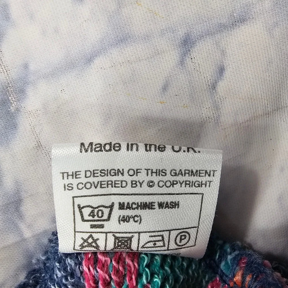 The Sweater Shop Knit Sweater Mens S/M Multicolor 90s Striped VINTAGE UK - Picture 13 of 16